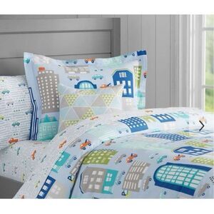 Pottery Barn Kids Aiden City Scape Duvet Cover Twin Size